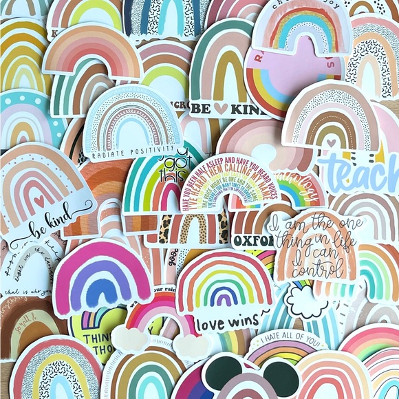 Pack of 51 Cute Boho Rainbow Aesthetic Vsco Stickers - Picture 1 of 8